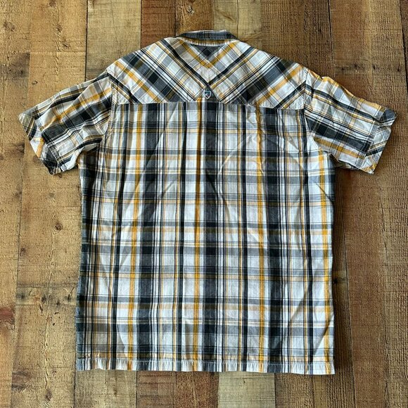 Mens Kuhl SunceL Plaid Short Sleeve Button-Up Shirt M Cotton/Tencel Blend - Picture 5 of 5